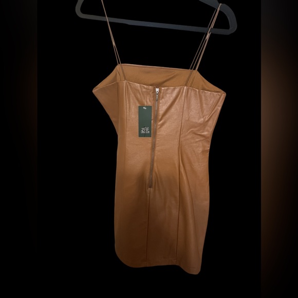 NWT Wild Fable brown feaux leather mini dress, M - Picture 2 of 2
